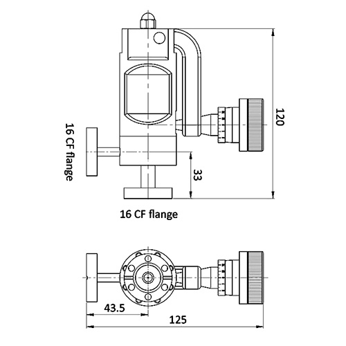 UHV variable leak valve